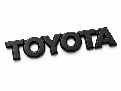 Reproduction TOYOTA trunk emblem for the SW20 MR2 in unpainted matte black
